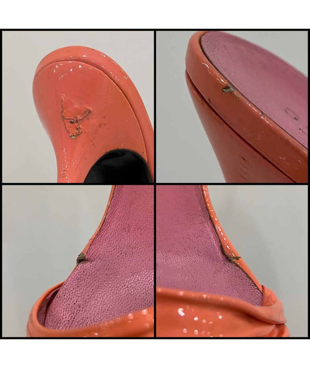 GUCCI Коралловые мюли из лакированной кожи, фото 8