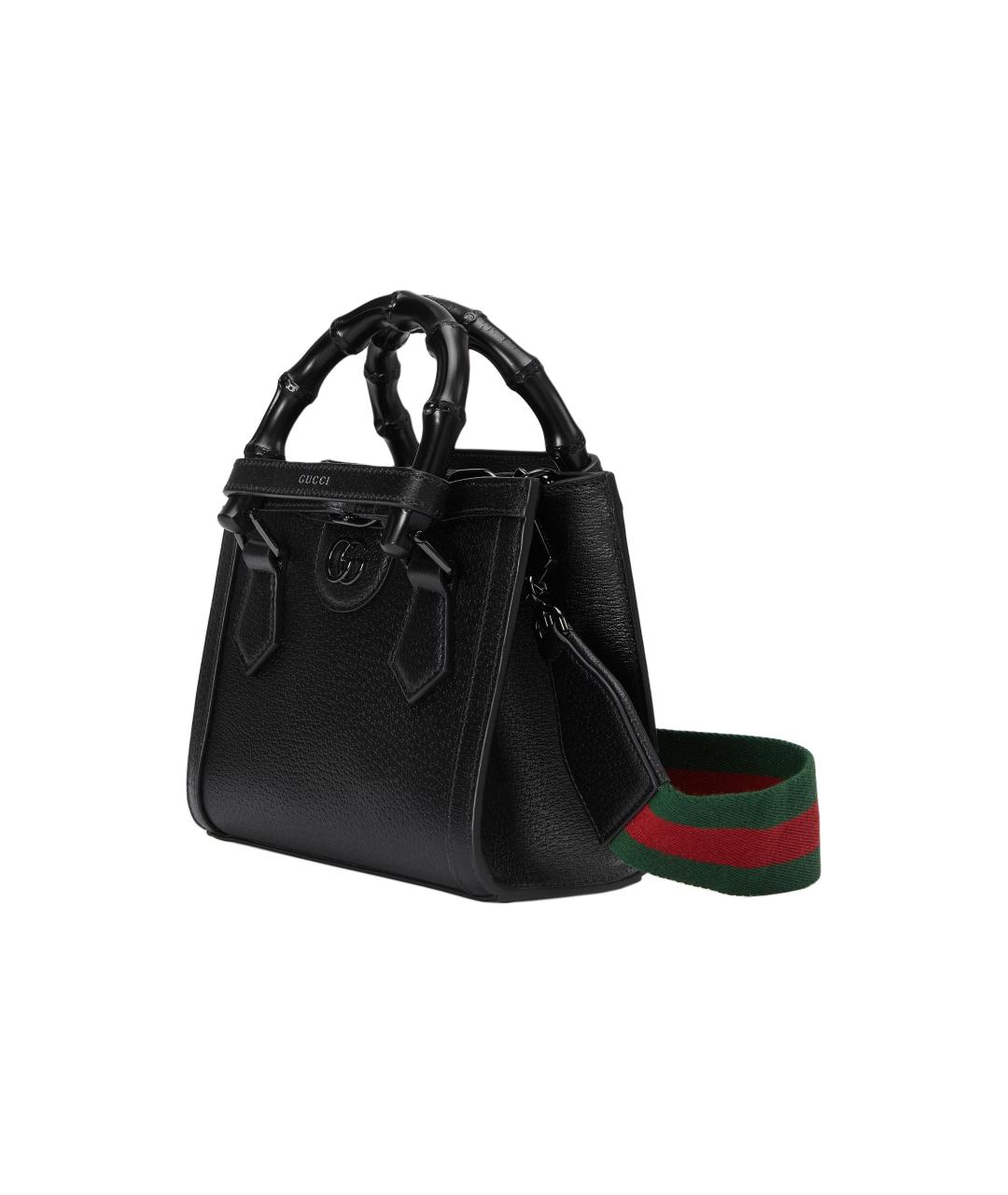 GUCCI Черная кожаная сумка через плечо, фото 4