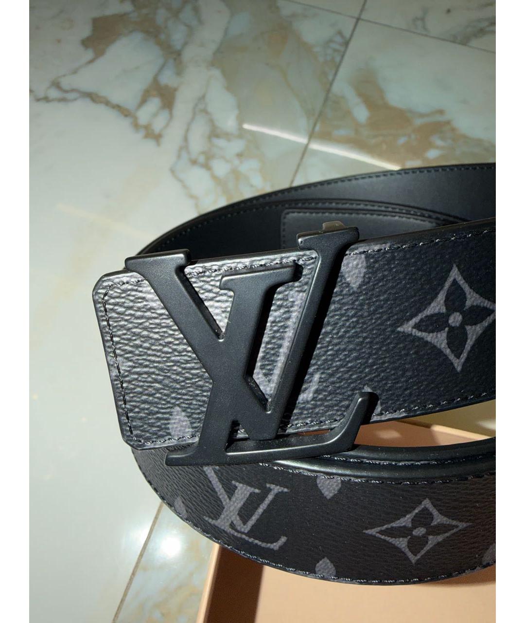 LOUIS VUITTON Черный кожаный ремень, фото 2