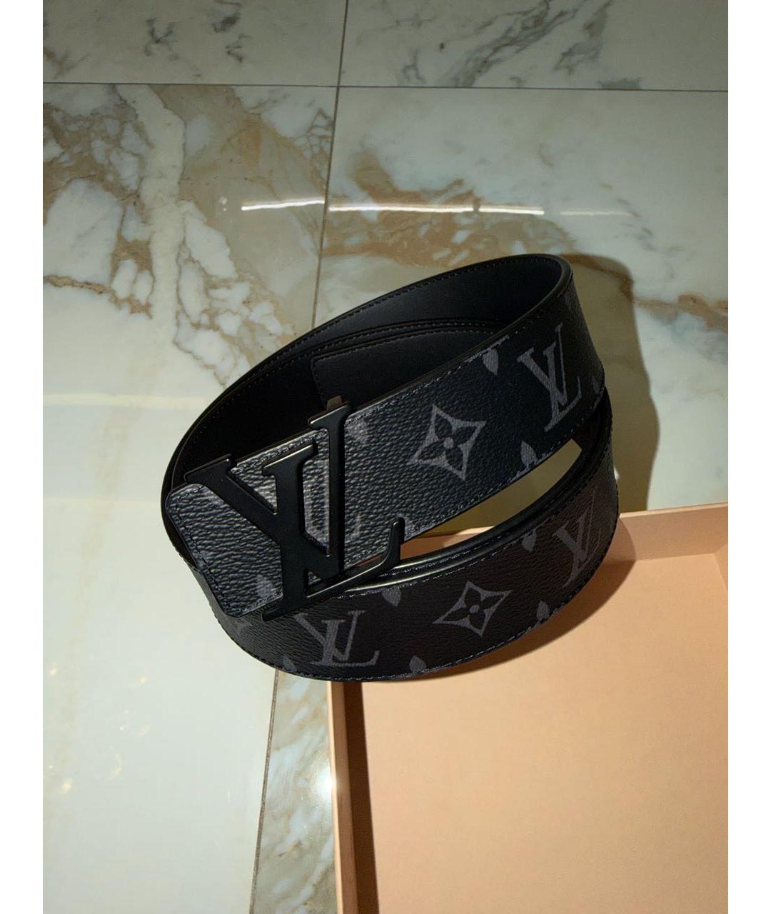 LOUIS VUITTON Черный кожаный ремень, фото 5