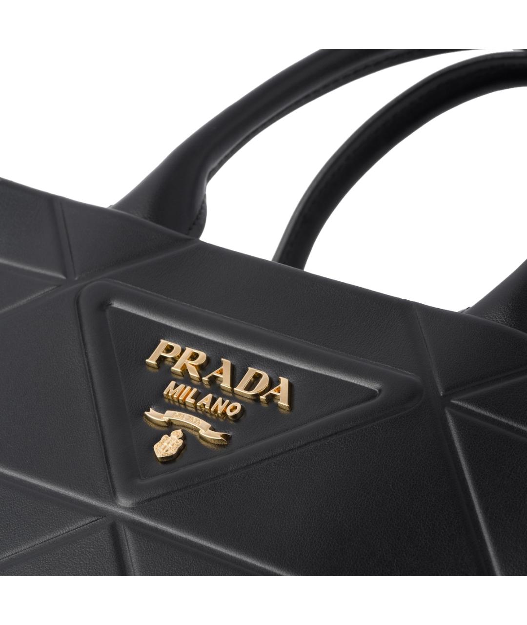 PRADA Черная кожаная сумка через плечо, фото 4