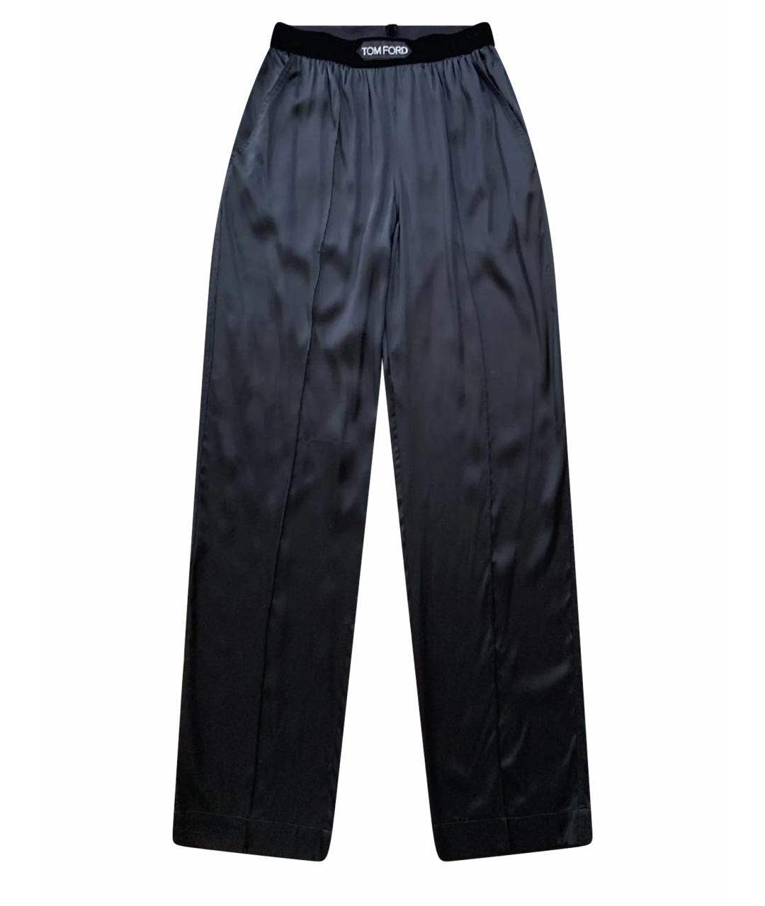 TOM FORD Черные шелковые прямые брюки, фото 1
