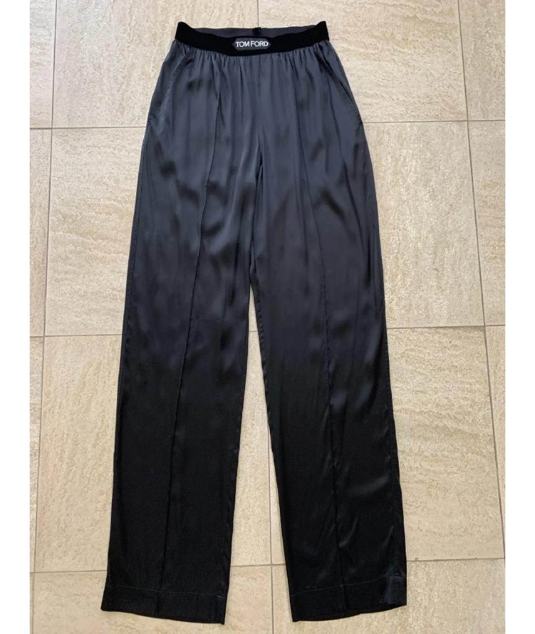 TOM FORD Черные шелковые прямые брюки, фото 10