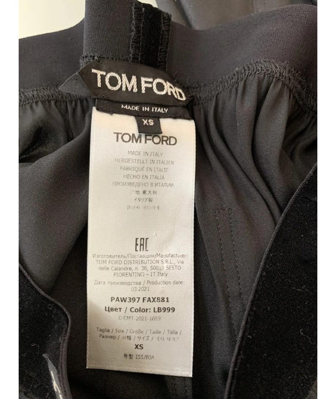 TOM FORD Черные шелковые прямые брюки, фото 4