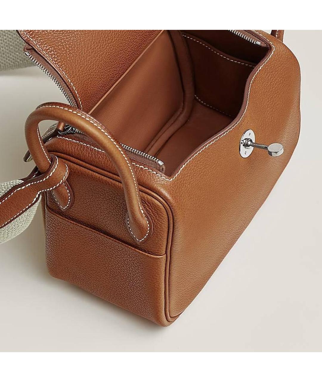 HERMES Коричневая кожаная сумка через плечо, фото 5