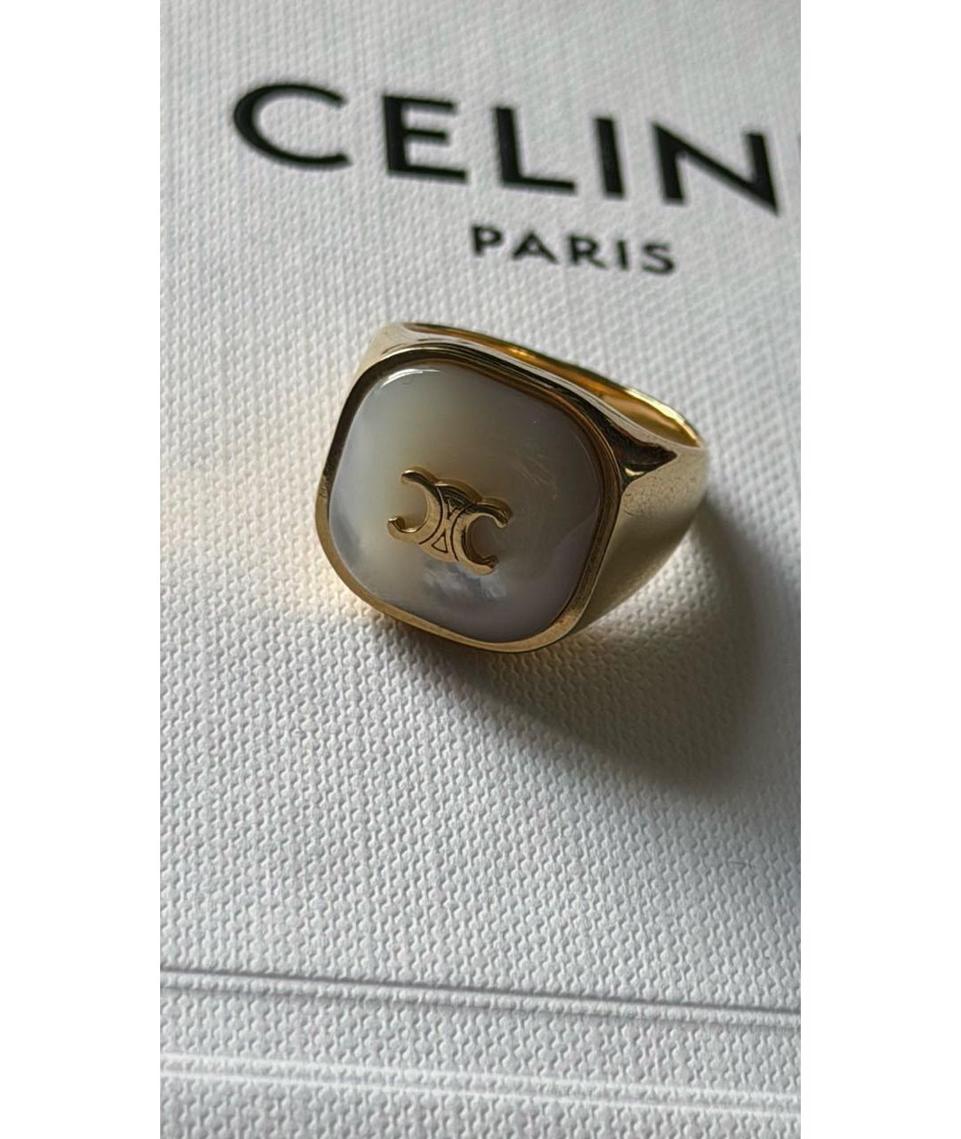 CELINE Золотое латунное кольцо, фото 7