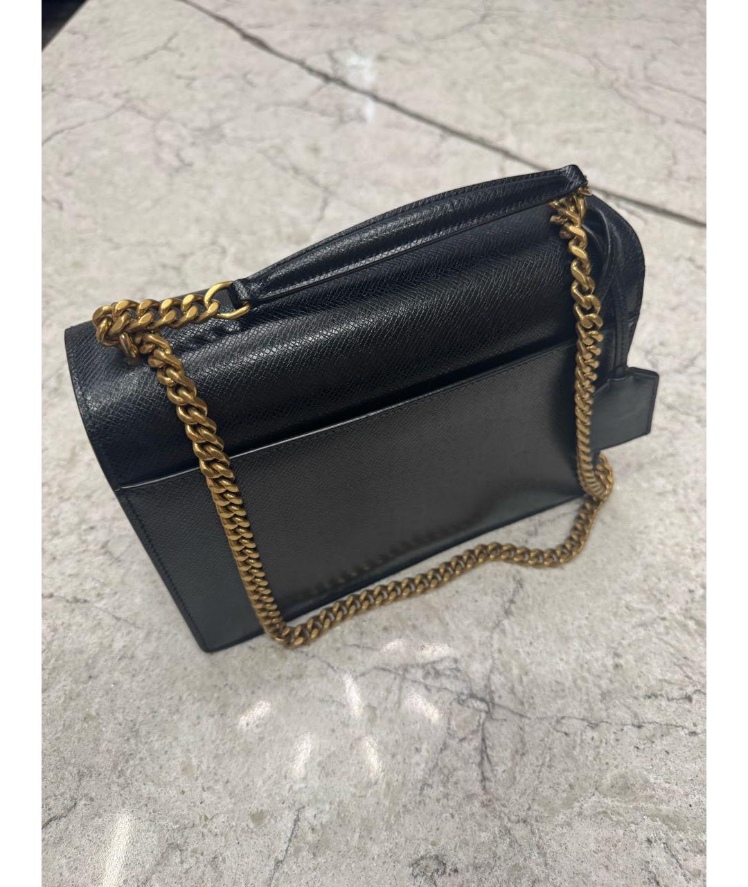 SAINT LAURENT Черная кожаная сумка через плечо, фото 8