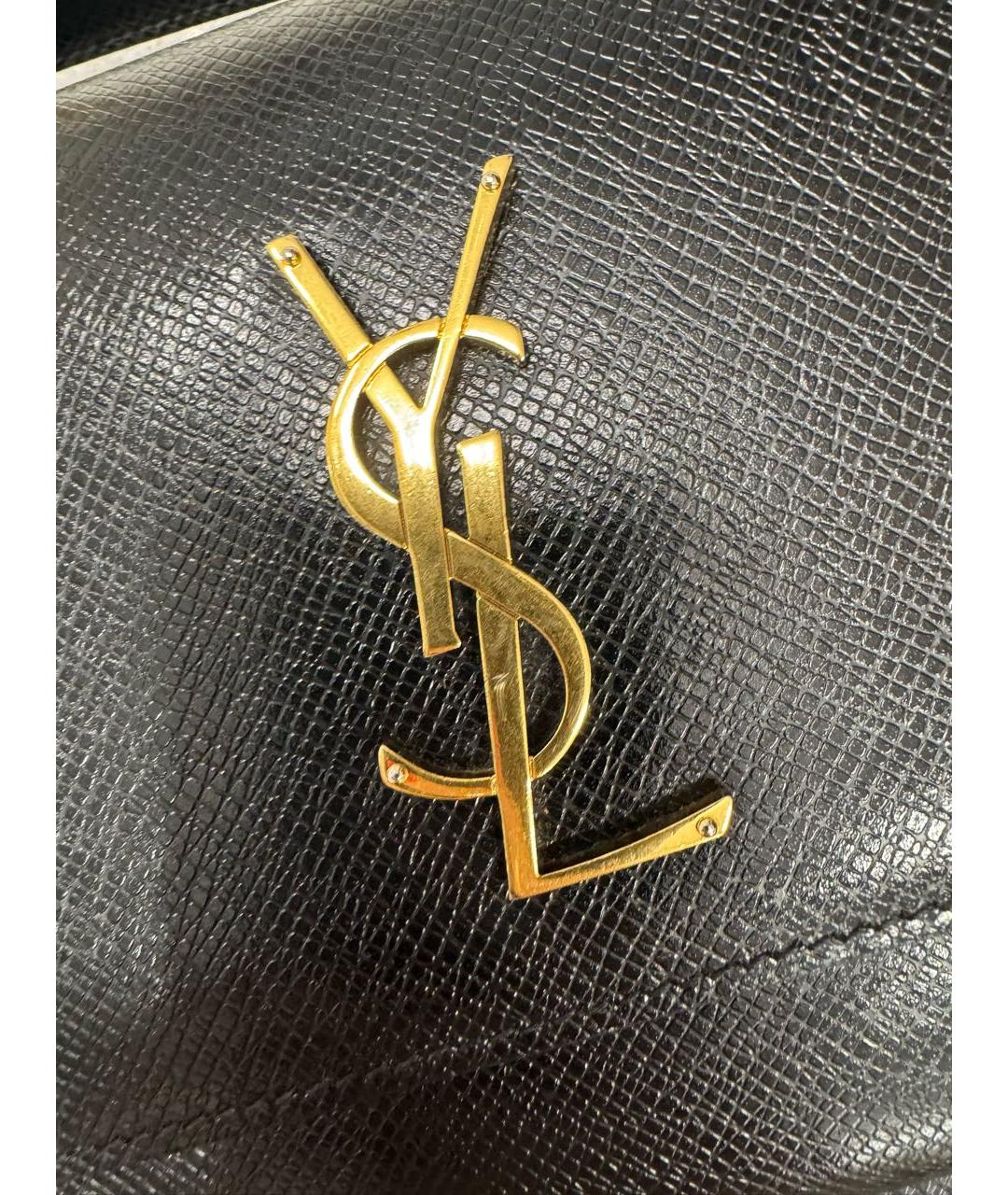 SAINT LAURENT Черная кожаная сумка через плечо, фото 2