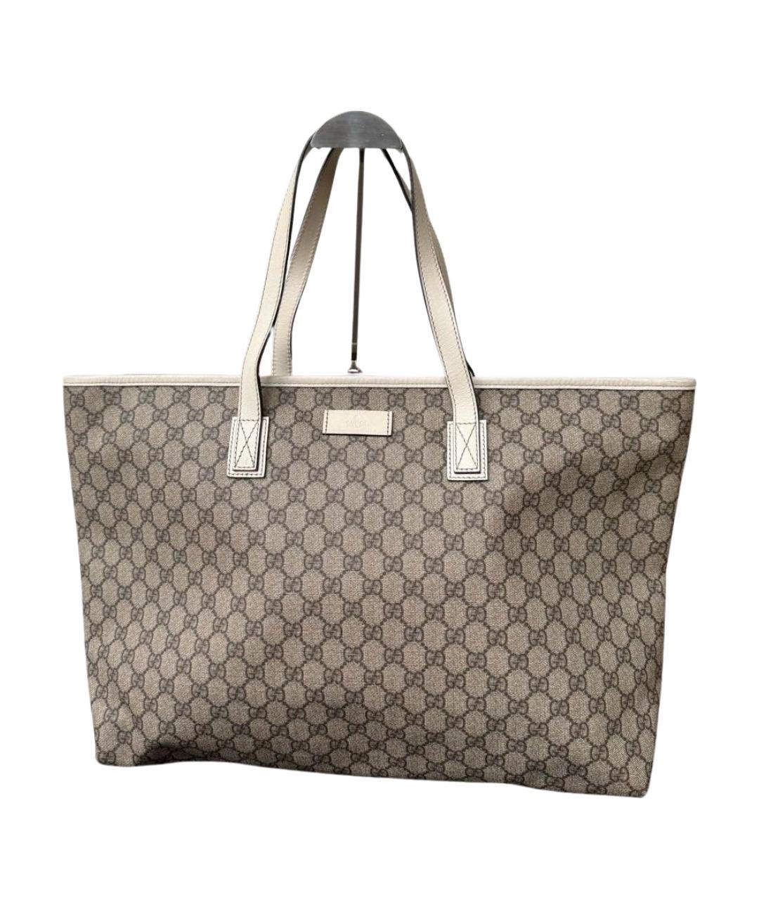 GUCCI Белая канва сумка тоут, фото 1