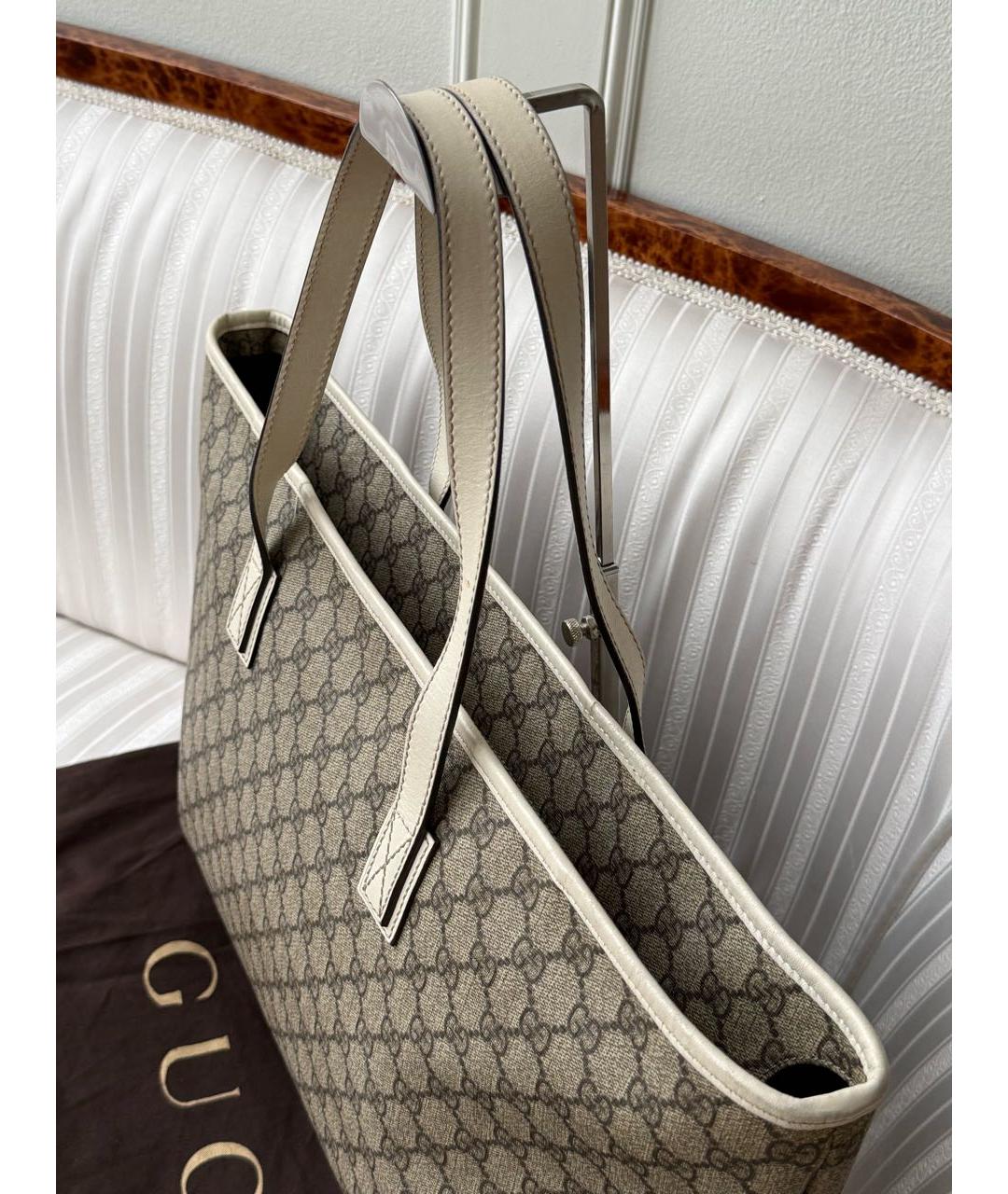 GUCCI Белая канва сумка тоут, фото 4
