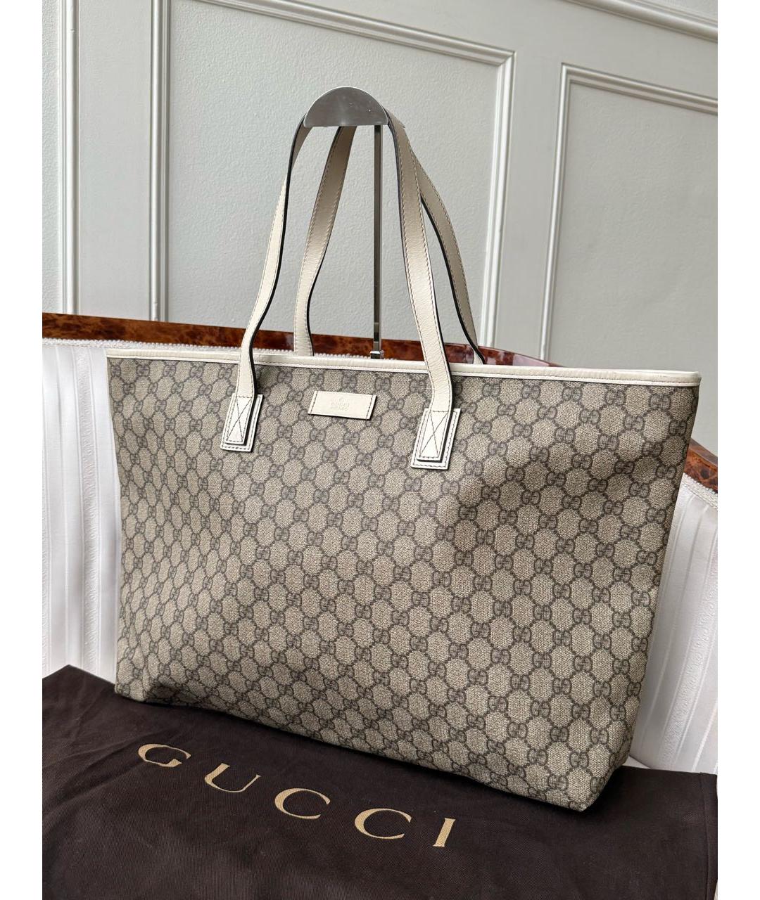 GUCCI Белая канва сумка тоут, фото 2