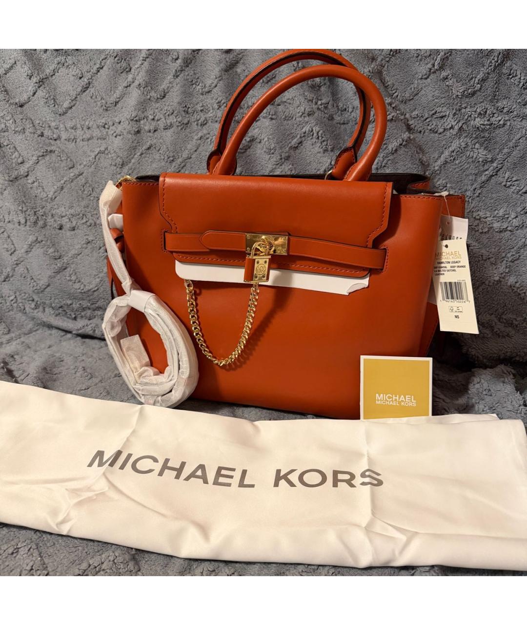 MICHAEL KORS Красная кожаная сумка с короткими ручками, фото 3