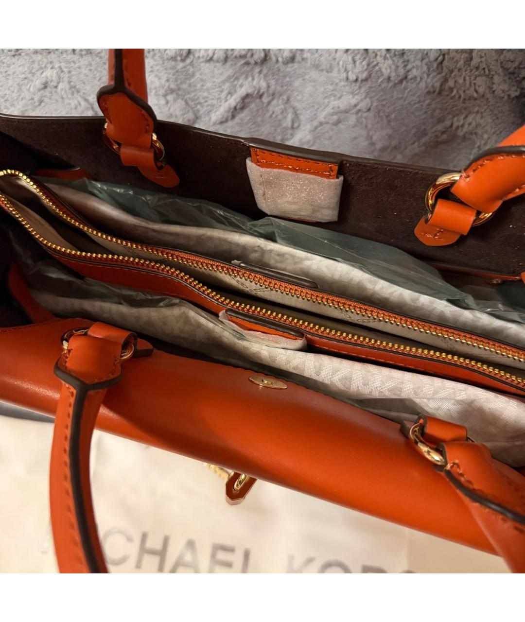 MICHAEL KORS Красная кожаная сумка с короткими ручками, фото 4