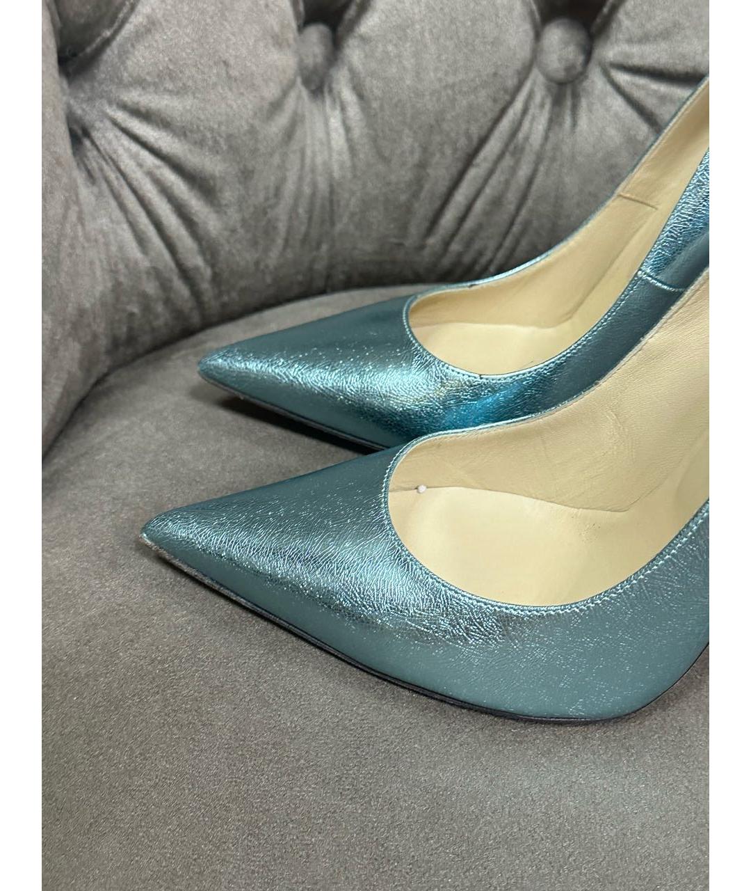 JIMMY CHOO Голубые кожаные туфли, фото 2
