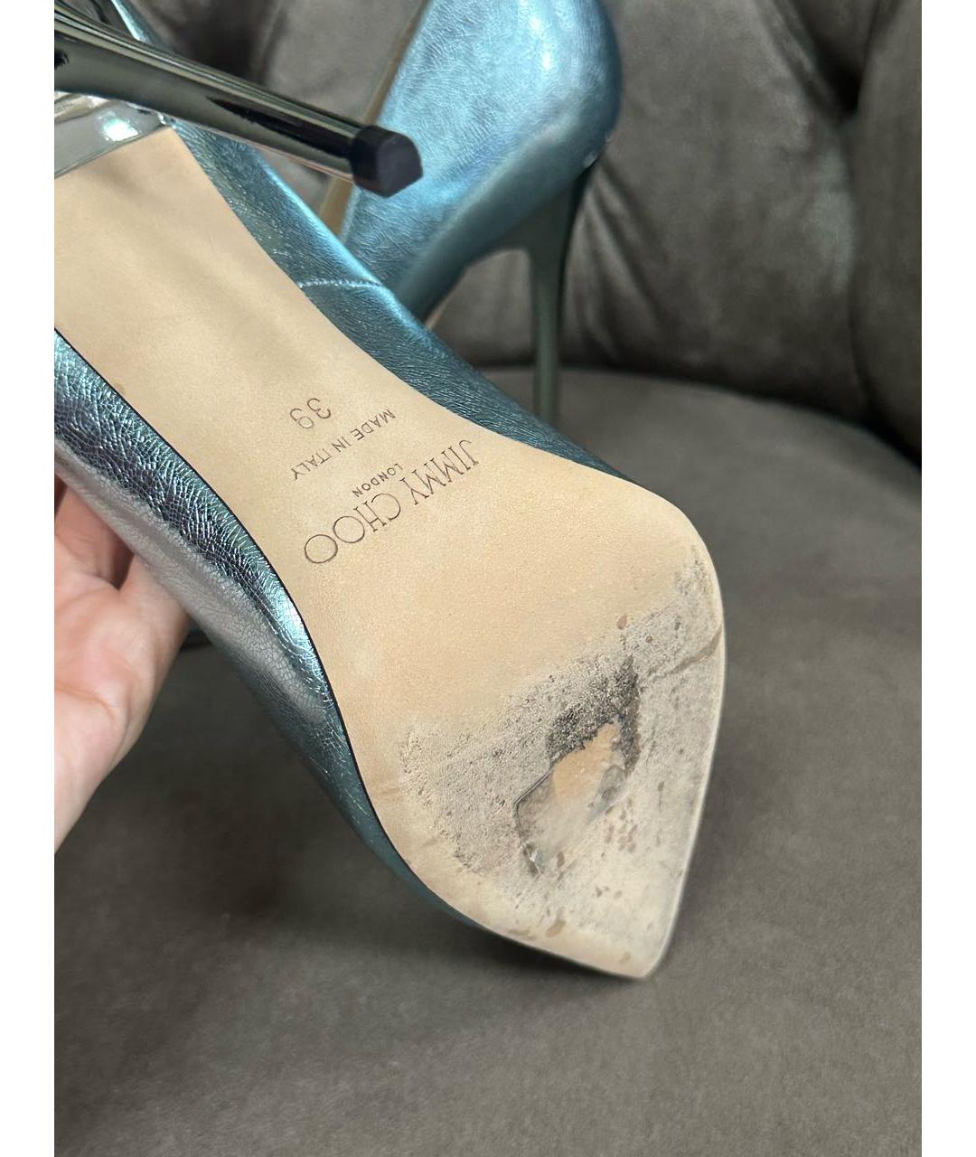 JIMMY CHOO Голубые кожаные туфли, фото 4