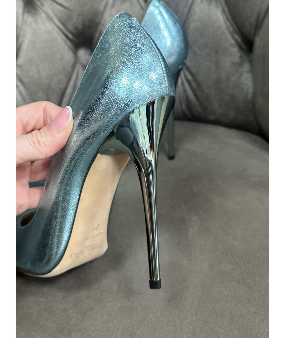 JIMMY CHOO Голубые кожаные туфли, фото 3