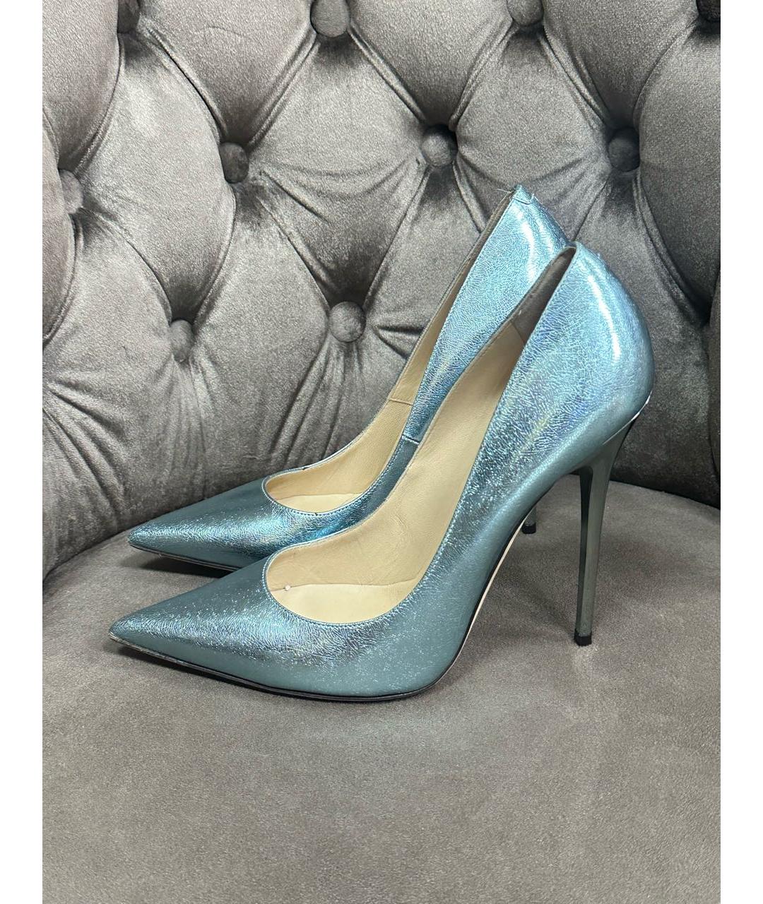 JIMMY CHOO Голубые кожаные туфли, фото 6