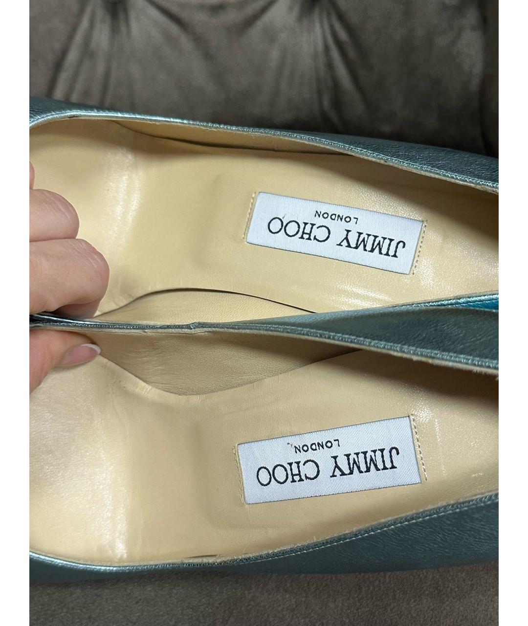JIMMY CHOO Голубые кожаные туфли, фото 5