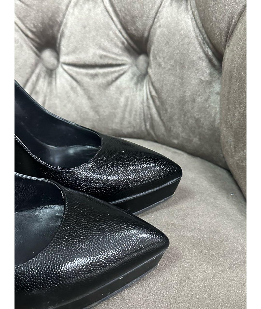 SAINT LAURENT Черные кожаные туфли, фото 2