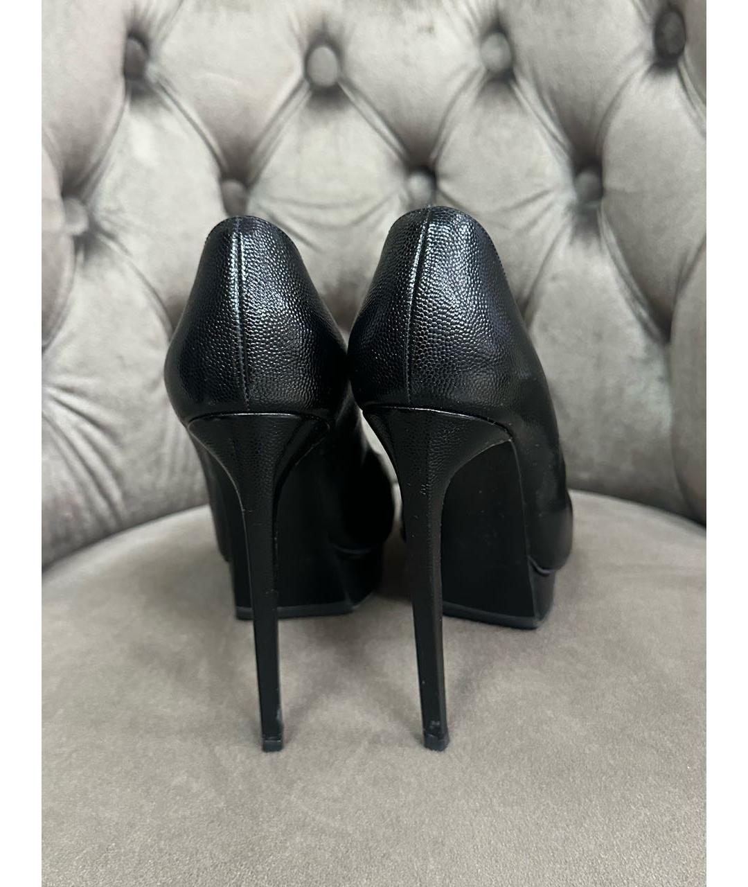 SAINT LAURENT Черные кожаные туфли, фото 5