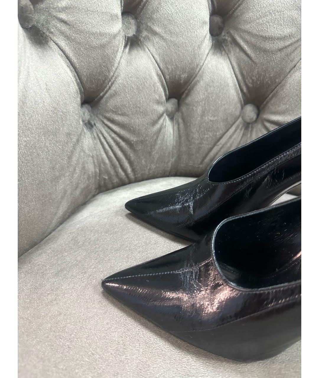 SAINT LAURENT Черные кожаные туфли, фото 3