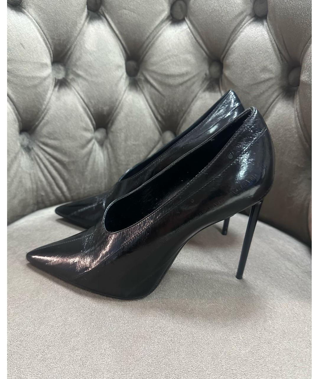 SAINT LAURENT Черные кожаные туфли, фото 7