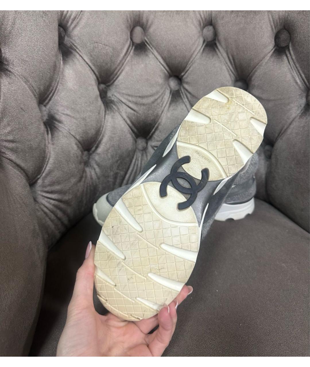 CHANEL Серые кроссовки, фото 4