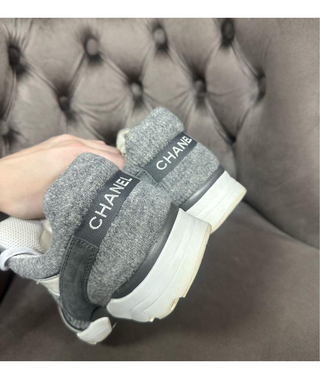 CHANEL Серые кроссовки, фото 6