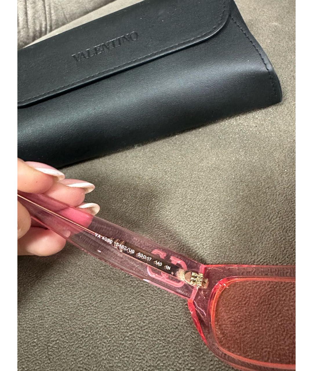 VALENTINO Розовые пластиковые солнцезащитные очки, фото 4
