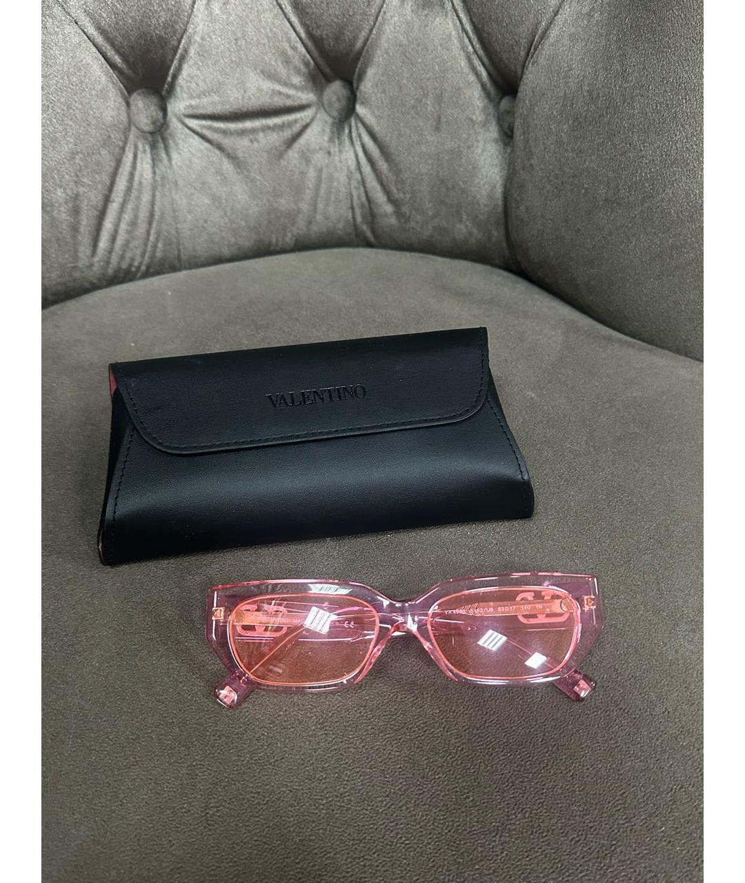 VALENTINO Розовые пластиковые солнцезащитные очки, фото 7
