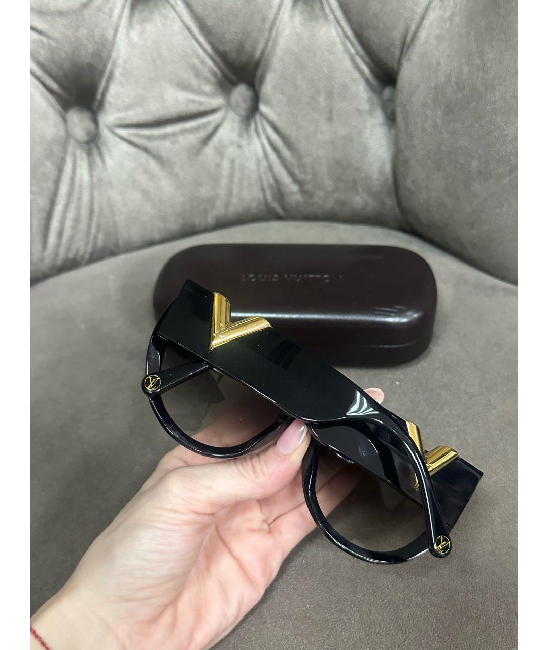 LOUIS VUITTON Черные пластиковые солнцезащитные очки, фото 3