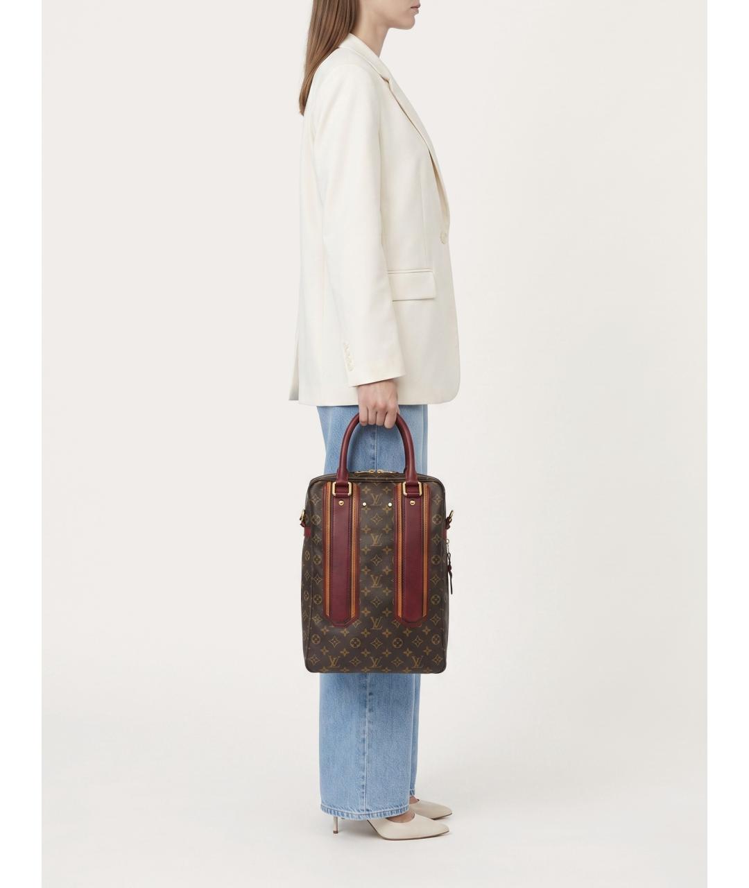 LOUIS VUITTON Коричневая канва сумка с короткими ручками, фото 8