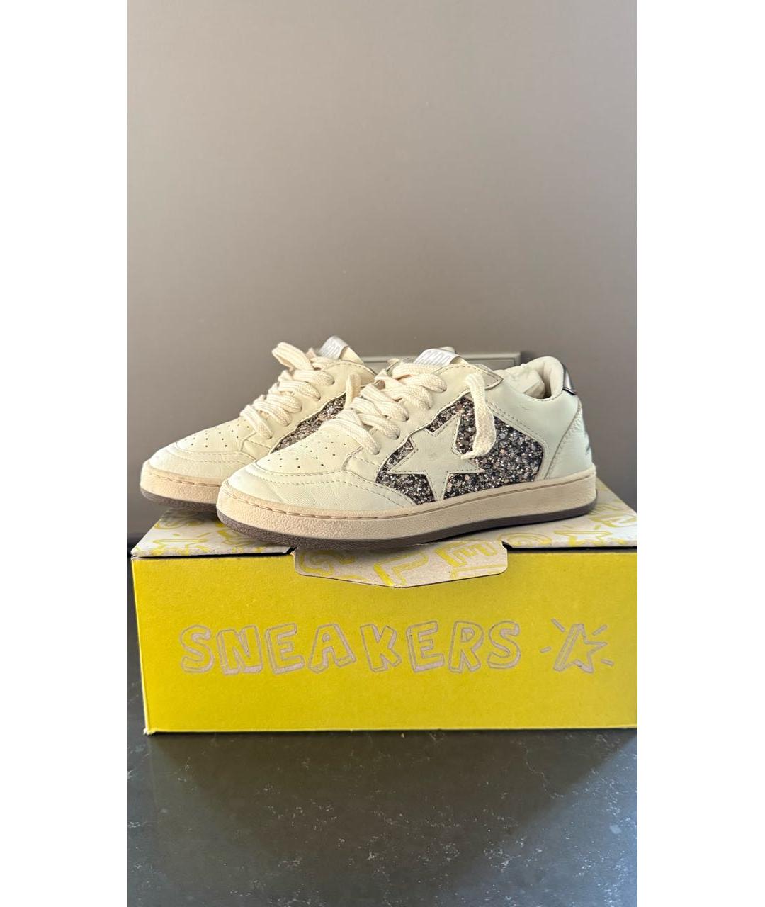 GOLDEN GOOSE Бежевые кожаные кеды, фото 8