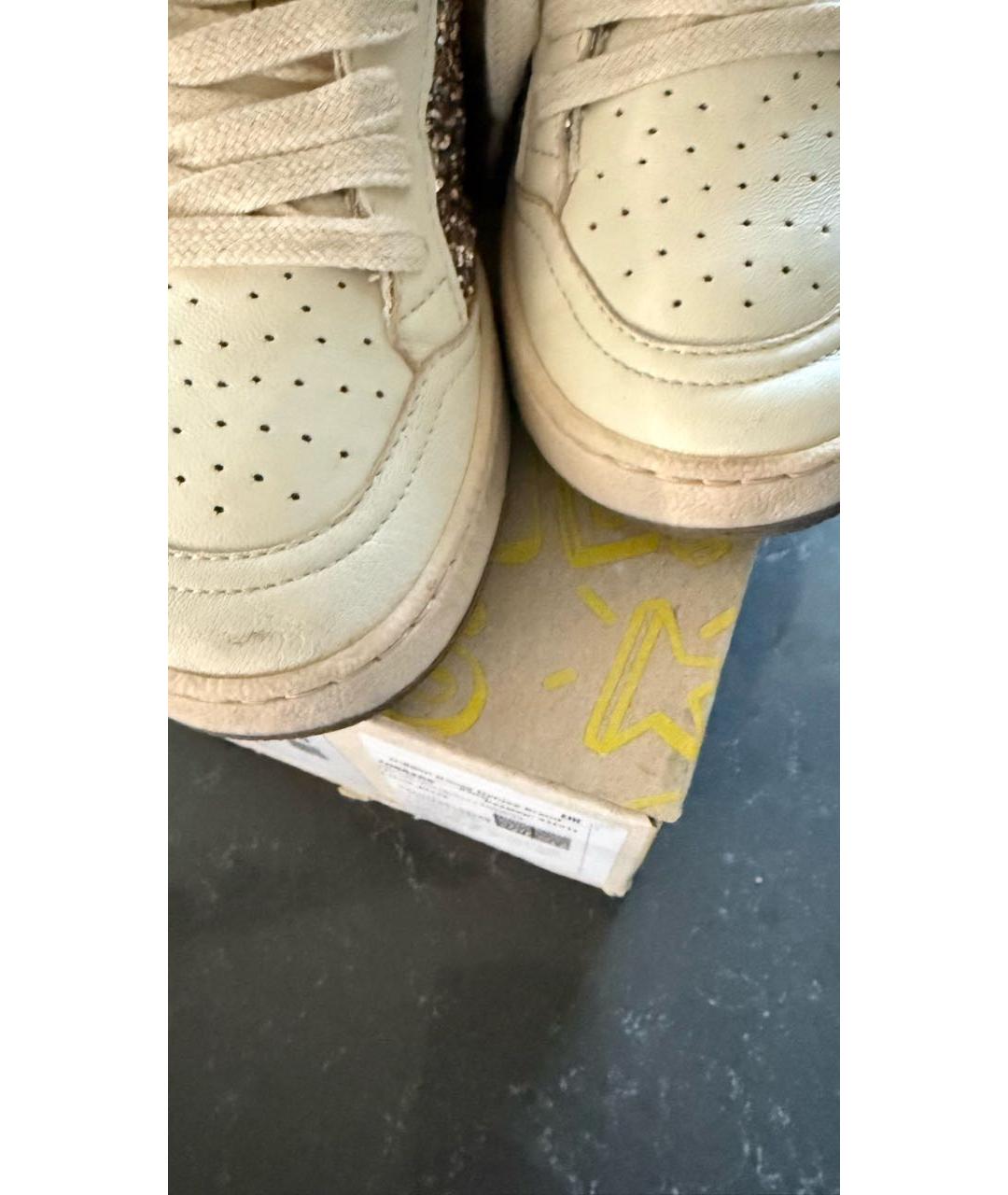 GOLDEN GOOSE Бежевые кожаные кеды, фото 6