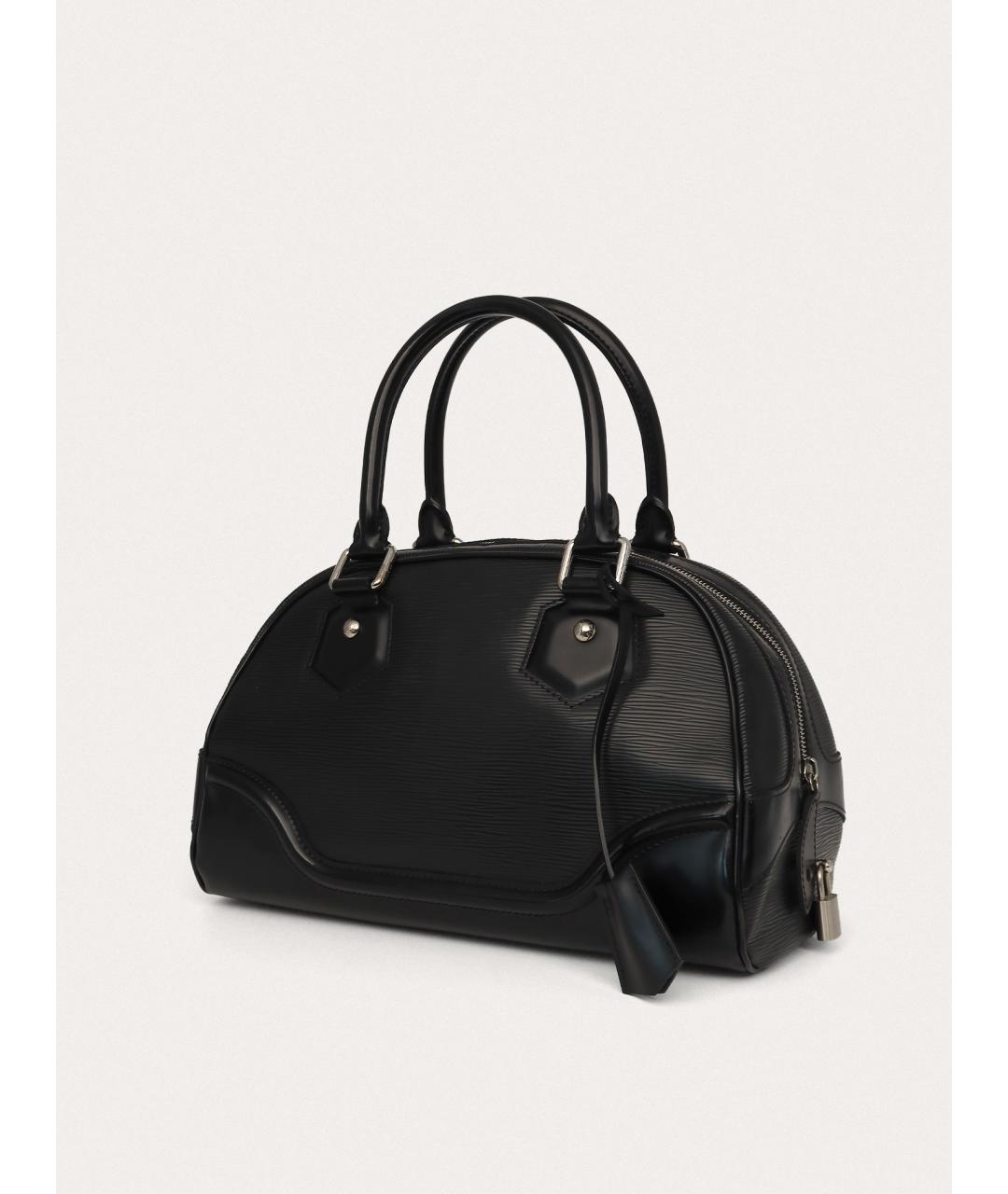 LOUIS VUITTON Черная кожаная сумка с короткими ручками, фото 2