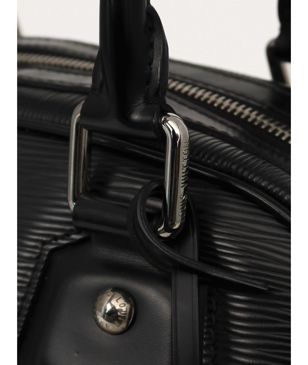 LOUIS VUITTON Черная кожаная сумка с короткими ручками, фото 7