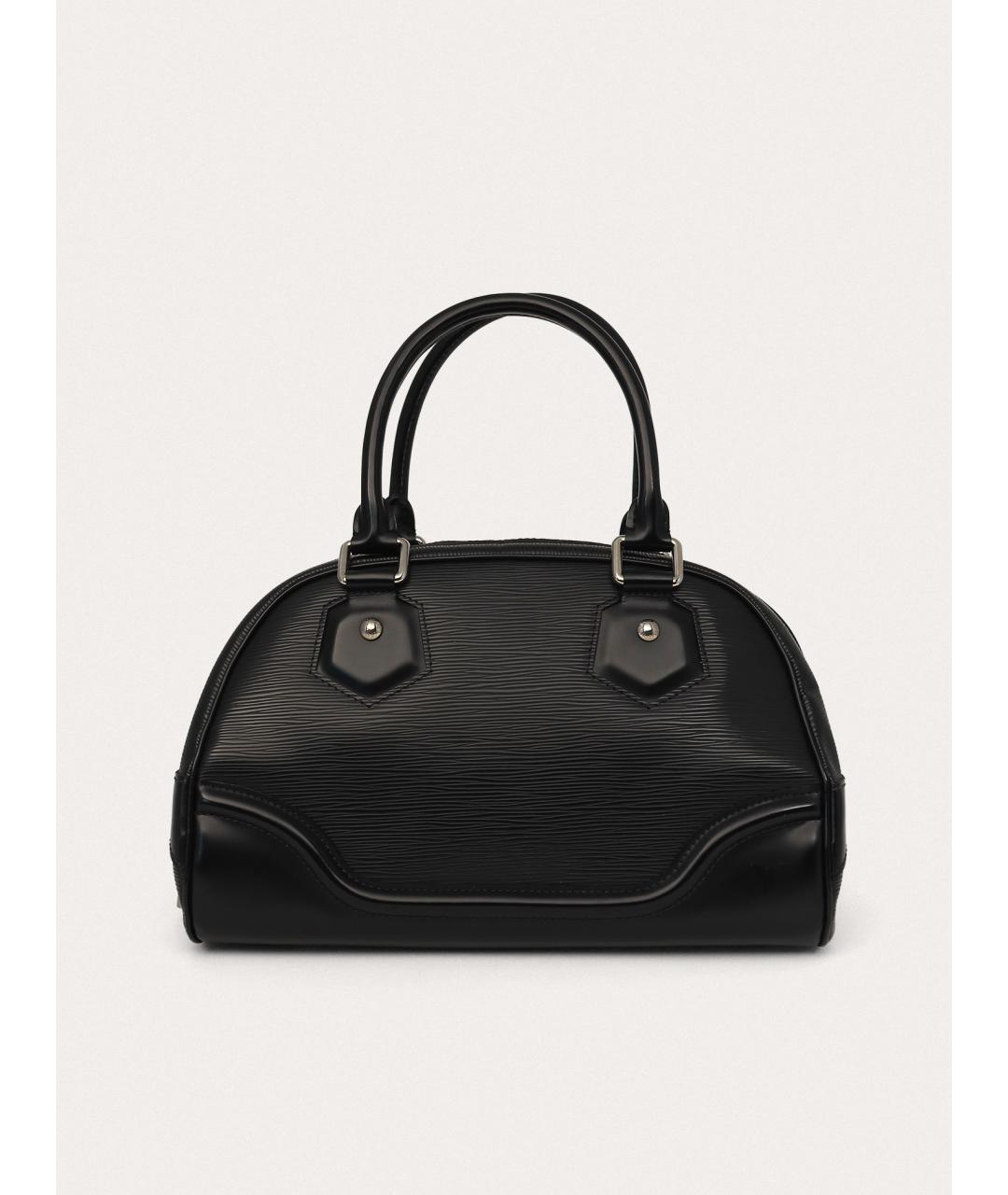 LOUIS VUITTON Черная кожаная сумка с короткими ручками, фото 3