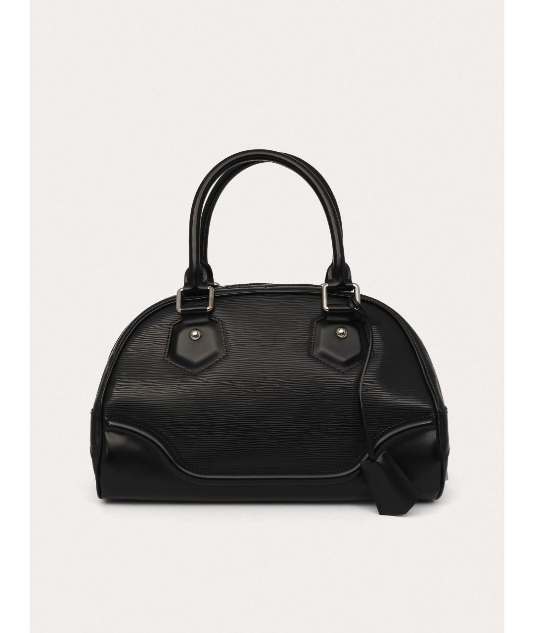 LOUIS VUITTON Черная кожаная сумка с короткими ручками, фото 9