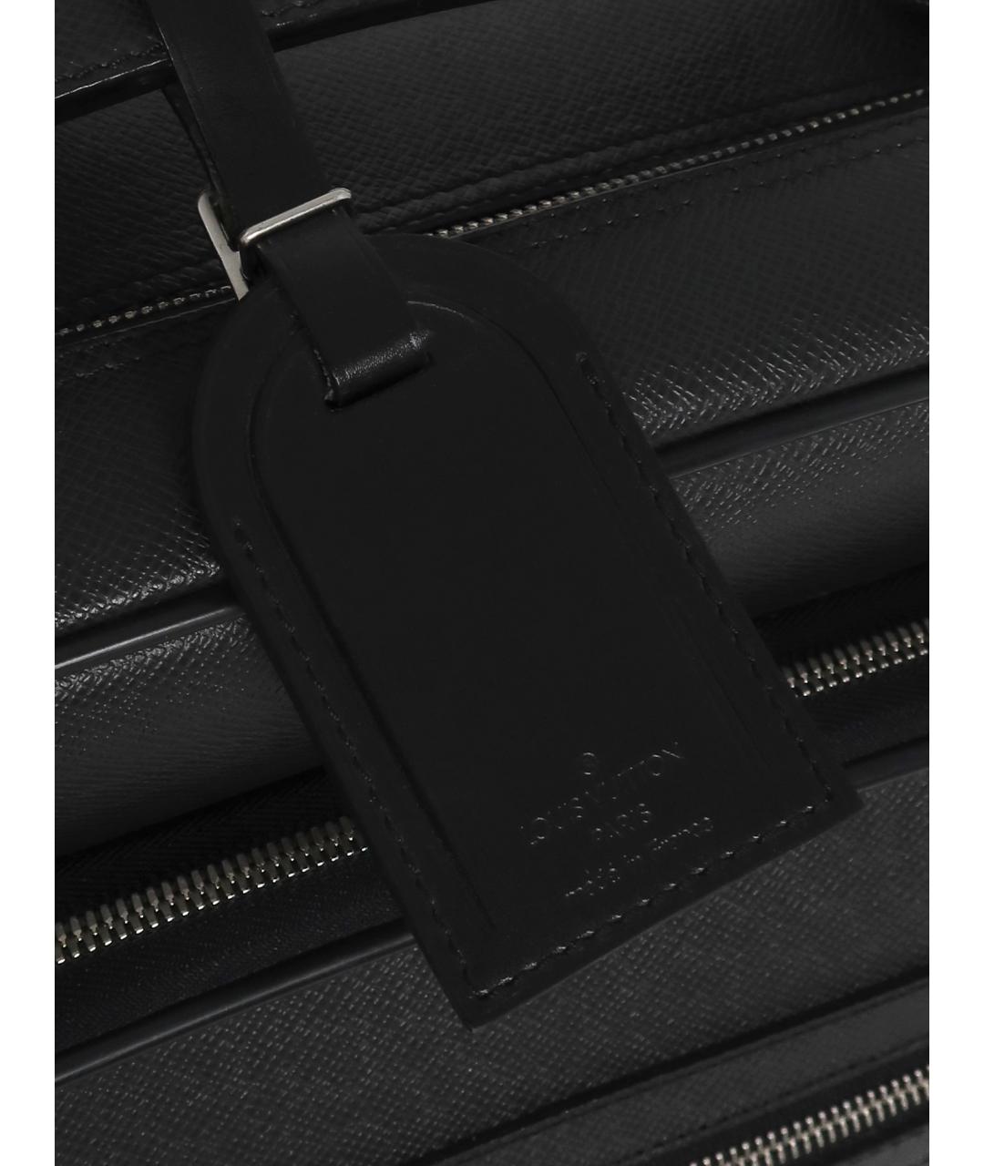 LOUIS VUITTON Черный кожаный чемодан, фото 6