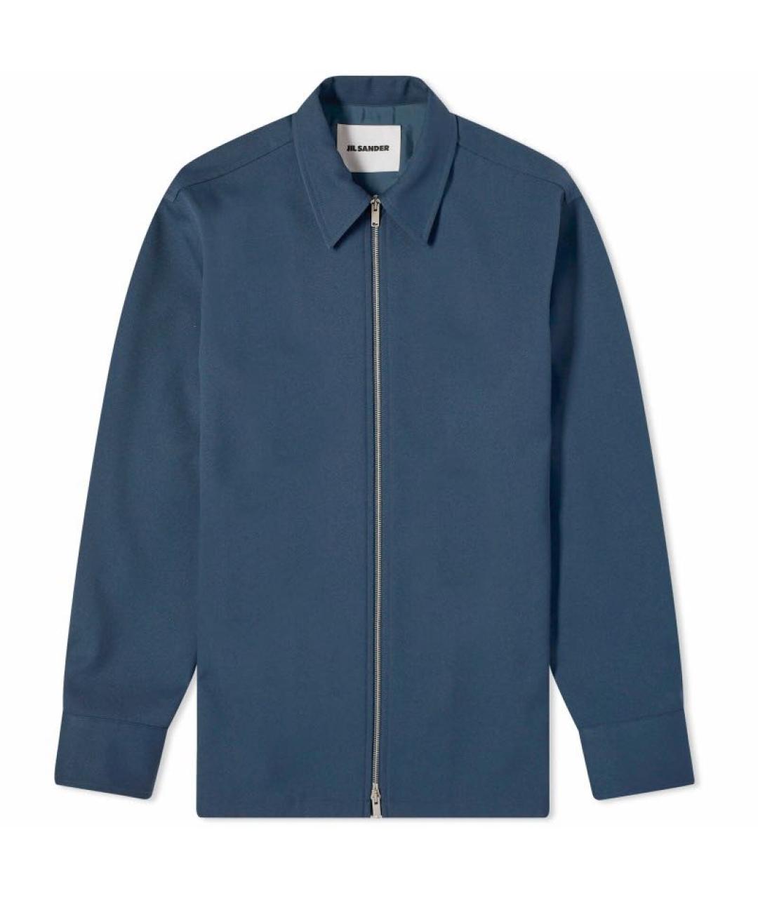 JIL SANDER Темно-синяя полиэстеровая куртка, фото 1
