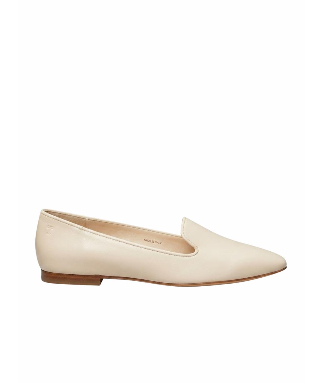 TOD'S Белые кожаные лоферы, фото 1