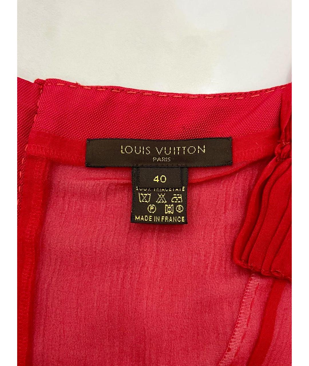 LOUIS VUITTON Красная шелковая майка, фото 5