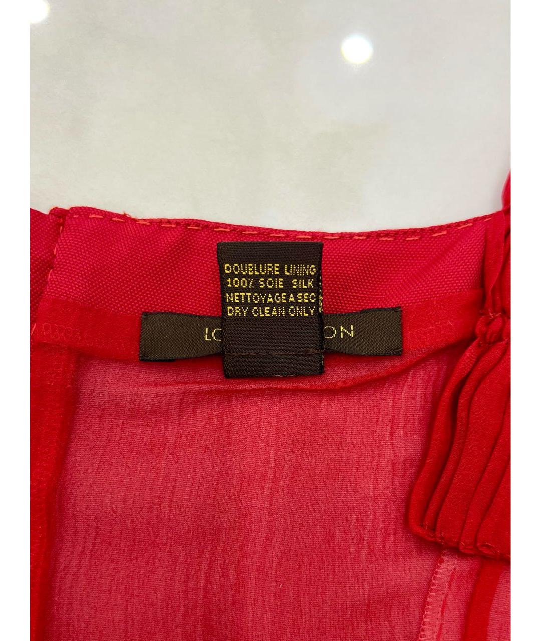 LOUIS VUITTON Красная шелковая майка, фото 6