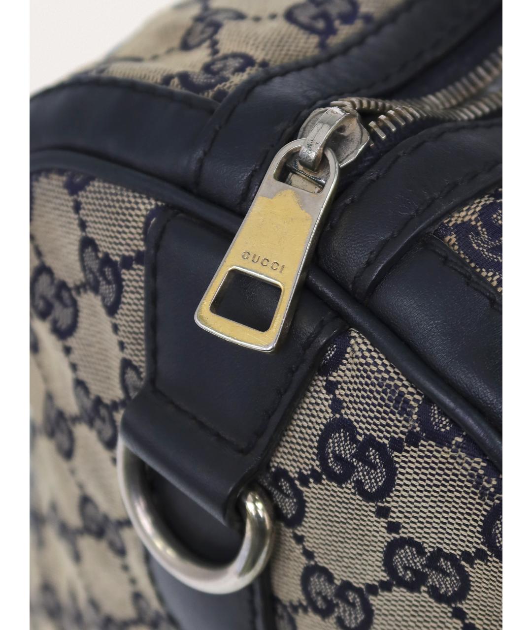 GUCCI Темно-синяя канва сумка с короткими ручками, фото 5