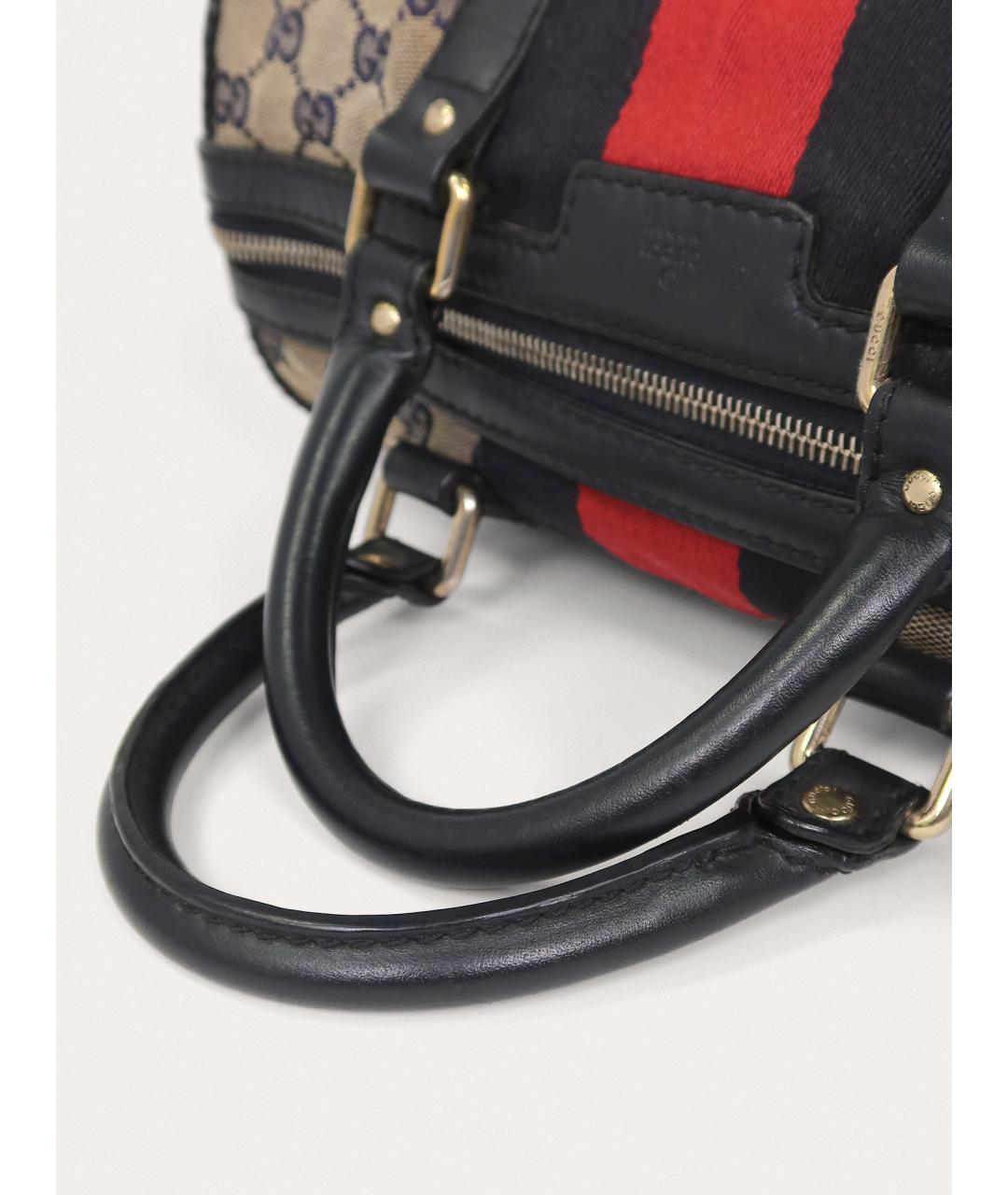 GUCCI Темно-синяя канва сумка с короткими ручками, фото 6