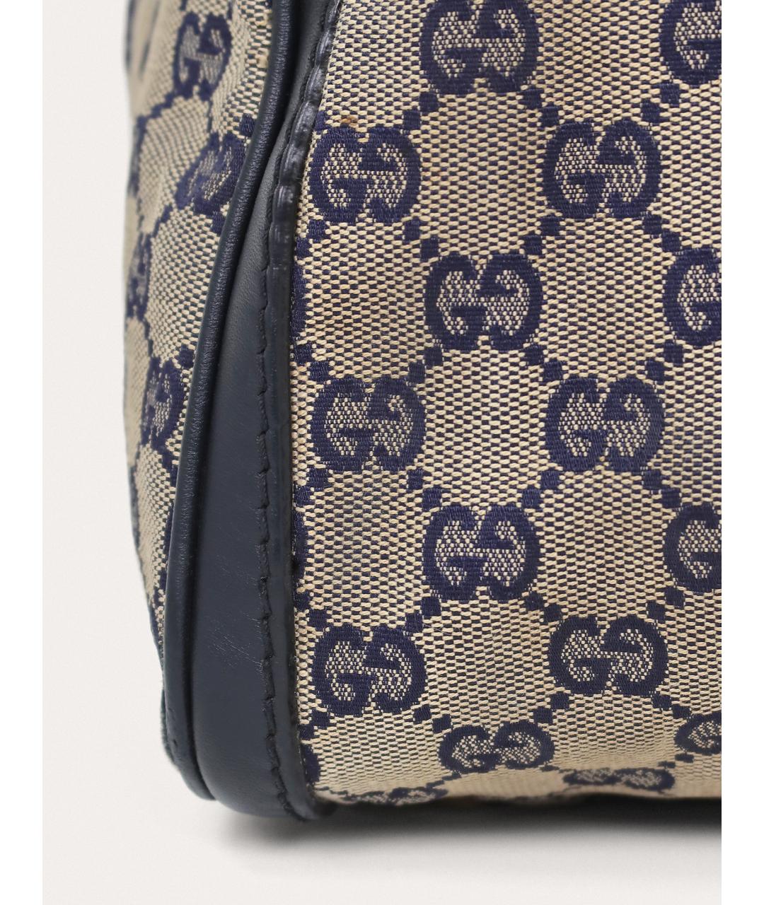 GUCCI Темно-синяя канва сумка с короткими ручками, фото 7