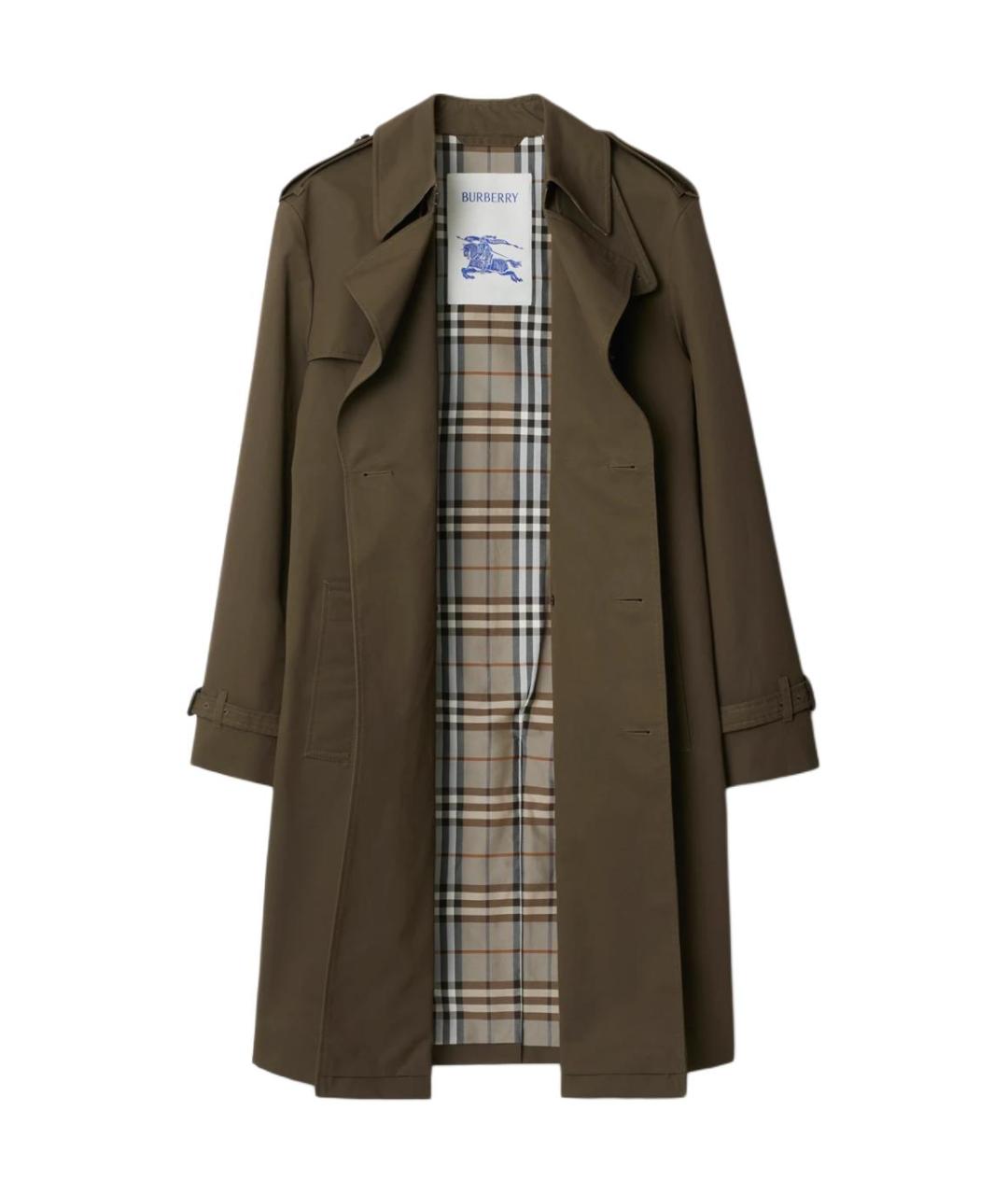 BURBERRY Зеленый тренч / плащ, фото 2