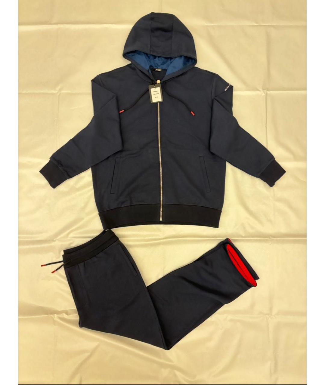 KITON Темно-синий хлопковый спортивный костюм, фото 9