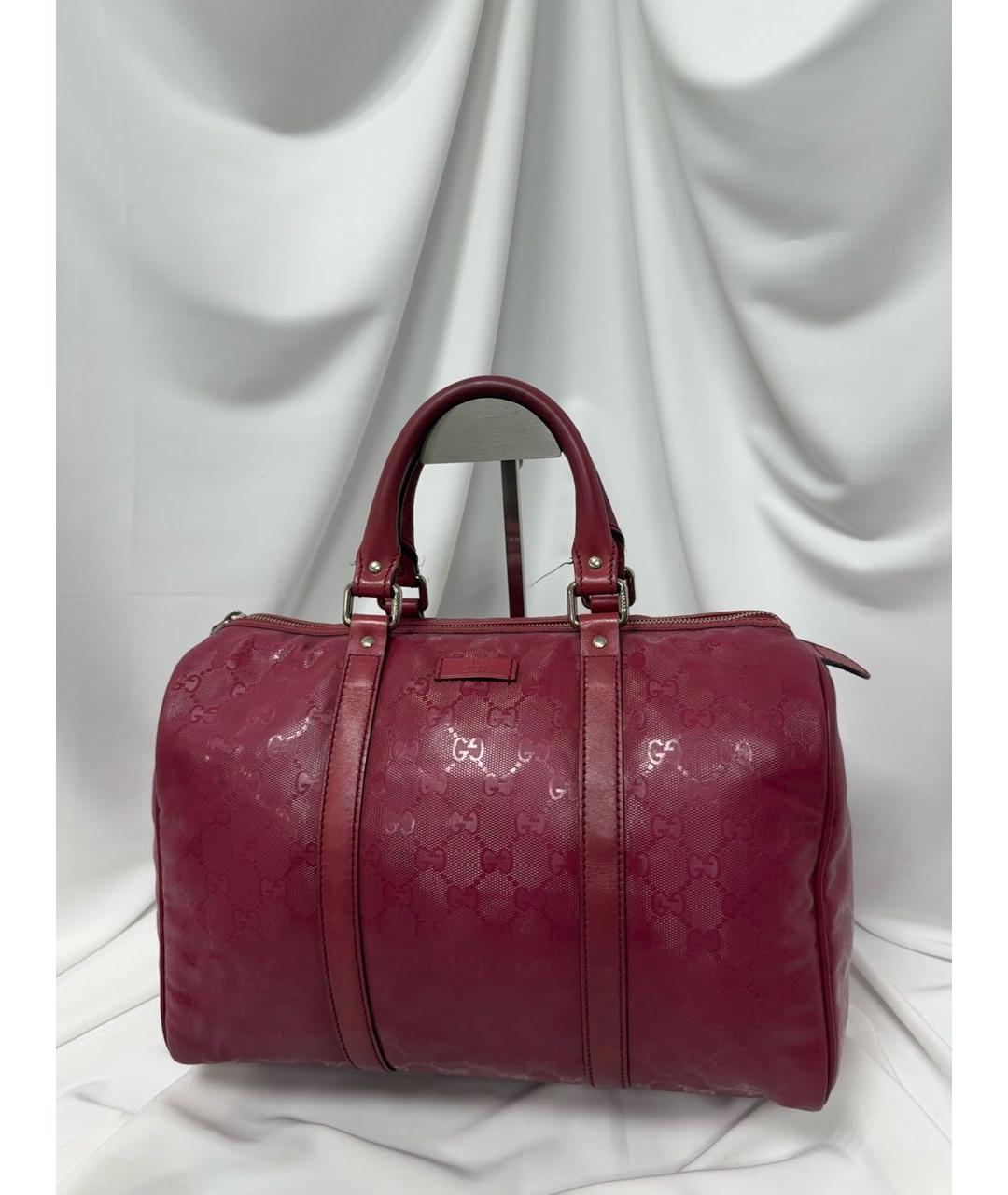 GUCCI Бордовая канва сумка с короткими ручками, фото 3