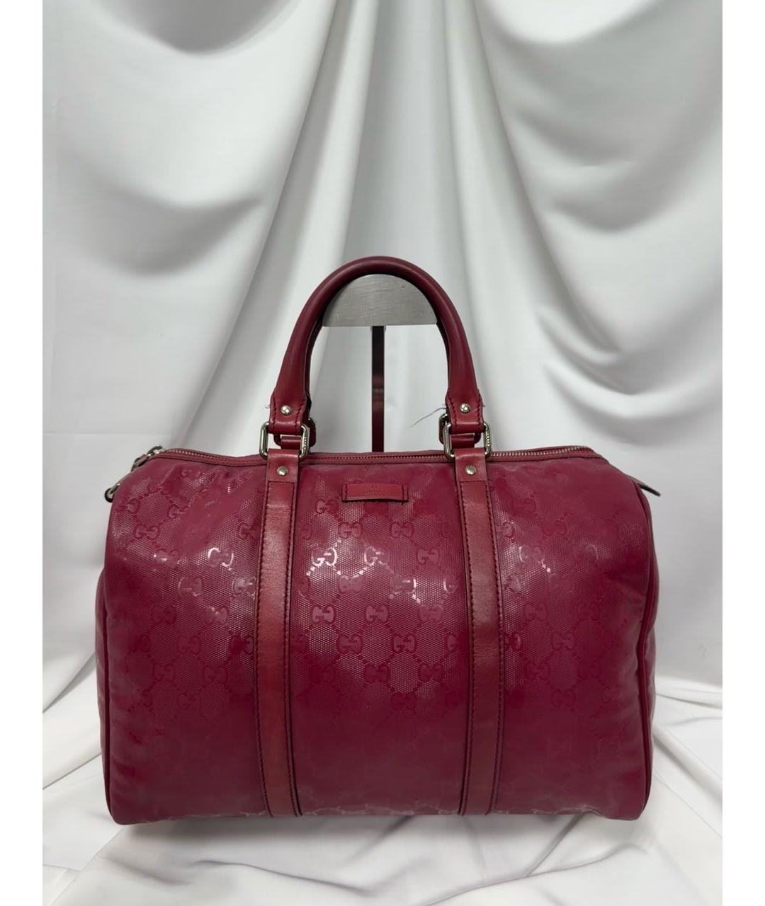 GUCCI Бордовая канва сумка с короткими ручками, фото 4